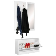 Wandgarderobe in Weiß - 80x27x180cm (LxBxH)