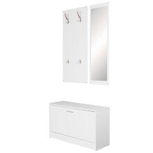 Wandgarderobe in Weiß - 80x27x180cm (LxBxH)