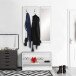 Wandgarderobe in Weiß - 80x27x180cm (LxBxH)