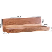 Wandregal in Braun - 60x23x17 (LxBxH)