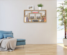 Wandregal in Braun - 85x16x48 (LxBxH)