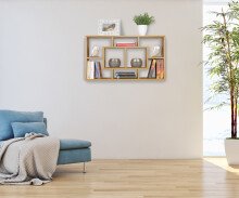 Wandregal in Braun - 85x16x48 (LxBxH)