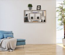 Wandregal in Grau - 85x16x48 (LxBxH)