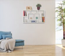 Wandregal in Weiß - 85x16x48 (LxBxH)