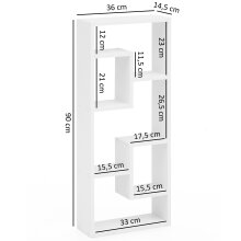 Wandregal in Weiß - 36x15x90cm (LxBxH)