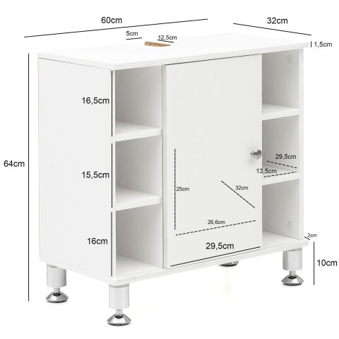 Waschbeckenunterschrank in Weiß - 60x32x64cm (LxBxH), 74,95 €