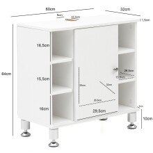 Waschbeckenunterschrank in Weiß - 60x32x64cm (LxBxH)