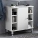 Waschbeckenunterschrank in Weiß - 60x32x64cm (LxBxH)