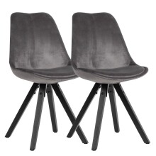Esszimmerstuhl (2er Set) in Grau - 49x52x87 (LxBxH)
