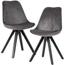 Esszimmerstuhl (2er Set) in Grau - 49x52x87 (LxBxH)