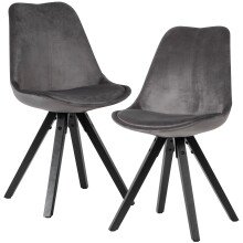 Esszimmerstuhl (2er Set) in Grau - 49x52x87 (LxBxH)