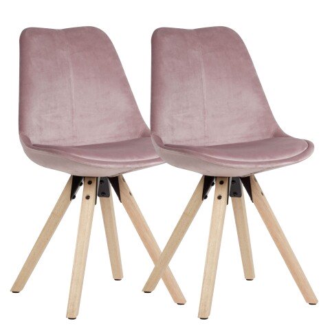 Esszimmerstuhl (2er Set) in Rosa - 49x52x87 (LxBxH)