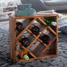 Weinregal in Braun aus Weinregal: Sheesham Massivholz - 40x25x40cm (LxBxH)