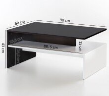 Couchtisch in Weiß - 60x90x43cm (LxBxH)