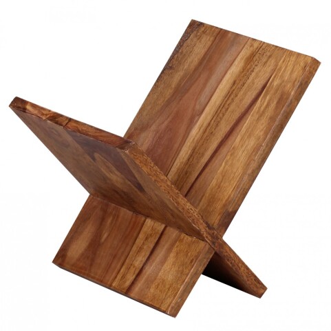 Zeitungsständer in Braun aus Sheesham Massivholz - 29x28x31cm (LxBxH)