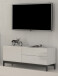 TV-Board >Mercogliano< in Weiß Hochglanz - 110x47.7x40cm (BxHxT)