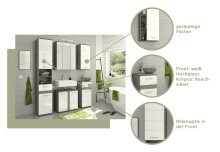 Unterschrank >Blue Earth< in rauchsilber/weiß hochglanz - 35x79x31cm (BxHxT)