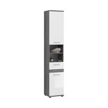 Hochschrank >Blue Earth< in rauchsilber/weiß...