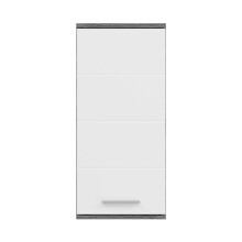 Hängeschrank >Blue Earth< in rauchsilber/weiß hochglanz - 35x77x25cm (BxHxT)