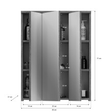 Spiegelschrank >Blue Earth< in rauchsilber/weiß hochglanz - 60x77x21cm (BxHxT)