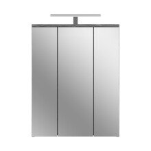 Spiegelschrank >Blue Earth< in rauchsilber/weiß hochglanz - 60x77x21cm (BxHxT)
