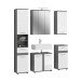 Badezimmer-Set >Blue Earth< in rauchsilber/weiß hochglanz - 164x191x34cm (BxHxT)