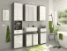 Badezimmer-Set >Blue Earth< in rauchsilber/weiß hochglanz - 60x191x34cm (BxHxT)