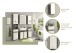 Badezimmer-Set >Blue Earth< in rauchsilber/weiß hochglanz - 60x191x34cm (BxHxT)