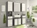 Badezimmer-Set >Blue Earth< in rauchsilber/weiß hochglanz - 60x191x34cm (BxHxT)