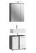 Badezimmer-Set >Blue Earth< in rauchsilber/weiß hochglanz - 60x191x34cm (BxHxT)