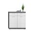 Schuhschrank >Sandusky< in rauchsilber/weiß hochglanz - 90x96x37cm (BxHxT)