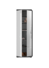 Garderobenschrank >Sandusky< in rauchsilber/weiß hochglanz - 62x197x37cm (BxHxT)