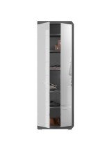 Garderobenschrank >Sandusky< in rauchsilber/weiß hochglanz - 62x197x37cm (BxHxT)