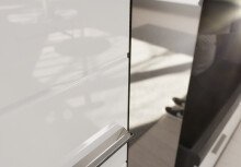 Garderobenschrank >Sandusky< in rauchsilber/weiß hochglanz - 62x197x37cm (BxHxT)