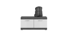 Sitzbank >Sandusky< in rauchsilber/weiß hochglanz - 90x44x40cm (BxHxT)