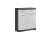 Unterschrank >Sandusky< in rauchsilber/weiß hochglanz - 74x88x31cm (BxHxT)