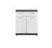 Unterschrank >Sandusky< in rauchsilber/weiß hochglanz - 74x88x31cm (BxHxT)