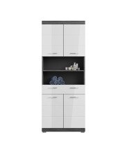Hochschrank >Sandusky< in rauchsilber/weiß...