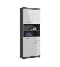Hochschrank >Sandusky< in rauchsilber/weiß...