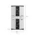 Midischrank >Sandusky< in rauchsilber/weiß hochglanz - 74x141x31cm (BxHxT)