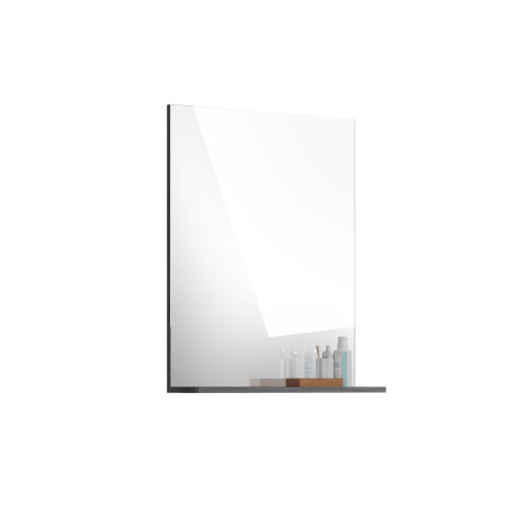 Wandspiegel >Sandusky< in rauchsilber/spiegelglas - 60x79x18cm (BxHxT)