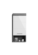 Hängeschrank >Sandusky< in rauchsilber/weiß hochglanz - 37x79x24cm (BxHxT)