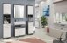 Hängeschrank >Sandusky< in rauchsilber/weiß hochglanz - 37x79x24cm (BxHxT)