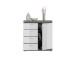 Kommode >Sandusky< in rauchsilber/weiß hochglanz - 80x85x37cm (BxHxT)