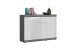 Kommode >Sandusky< in rauchsilber/weiß hochglanz - 120x85x37cm (BxHxT)