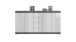 Sideboard >Sandusky< in rauchsilber/weiß hochglanz - 165x85x37cm (BxHxT)