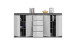 Sideboard >Sandusky< in rauchsilber/weiß hochglanz - 165x85x37cm (BxHxT)