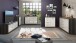 Sideboard >Sandusky< in rauchsilber/weiß hochglanz - 165x85x37cm (BxHxT)