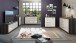 Sideboard >Sandusky< in rauchsilber/weiß hochglanz - 165x85x37cm (BxHxT)