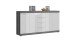 Sideboard >Sandusky< in rauchsilber/weiß hochglanz - 165x85x37cm (BxHxT)